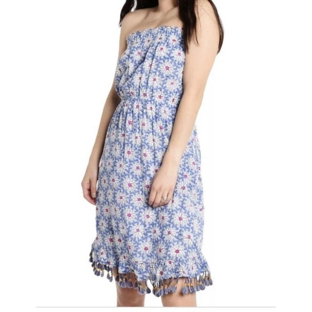 Roberta Roller Rabbit Dula Strapless Daisy Print Dress sz M